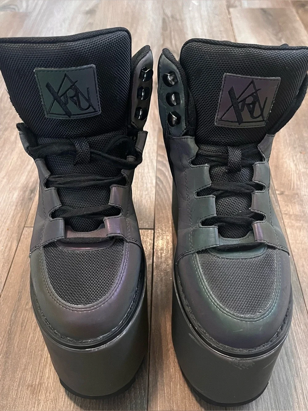 YRU Qzmo Holographic Platform Sneakers